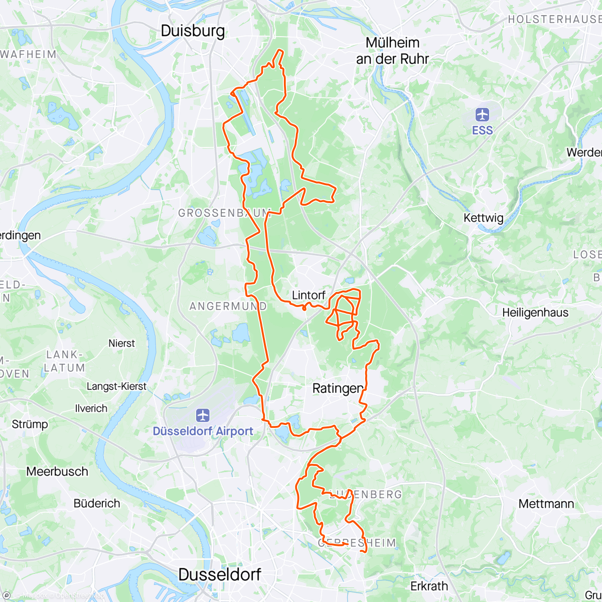 Map of the activity, Regattabahn & Oberbusch