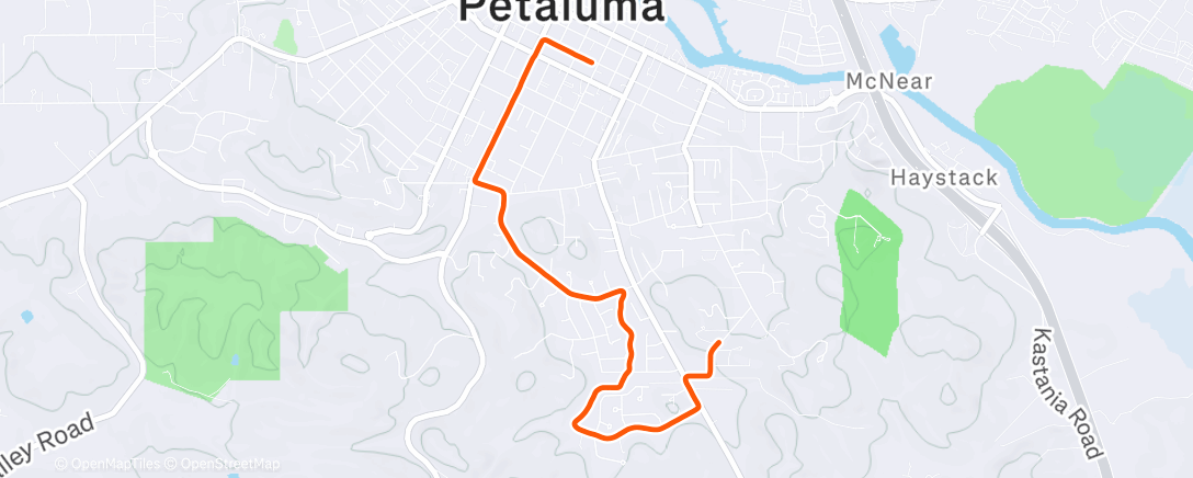 Map of the activity, Afternoon Run