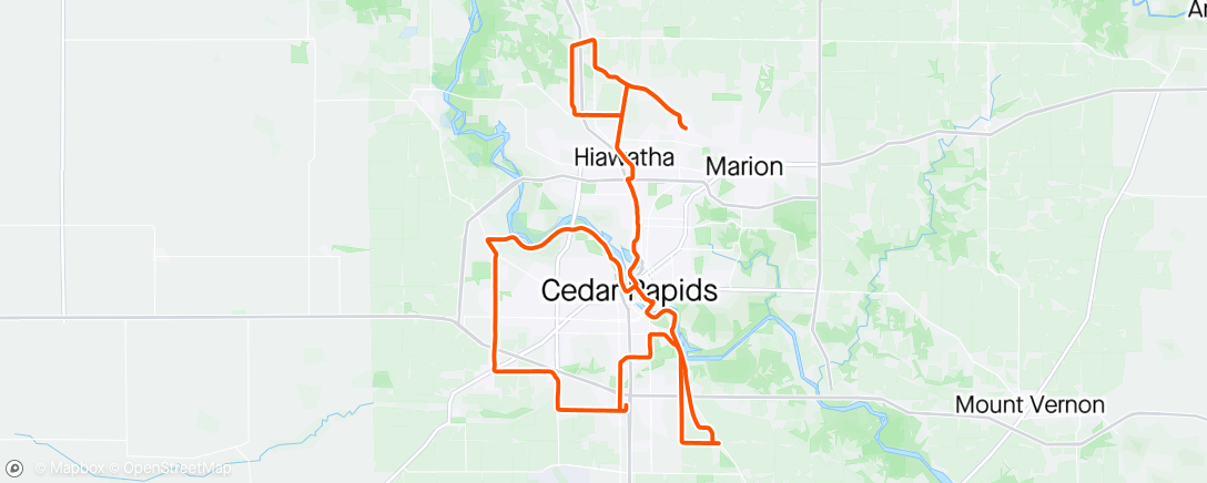 Map of the activity, Saturday group ride, battling the winds