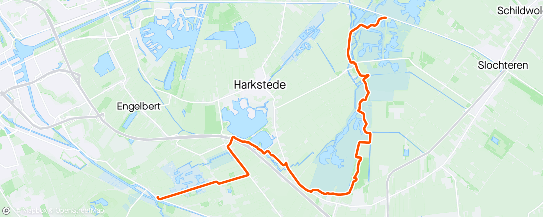 Mapa de la actividad, Roots natuurpad van Woudsbloem naar Westerbroek.