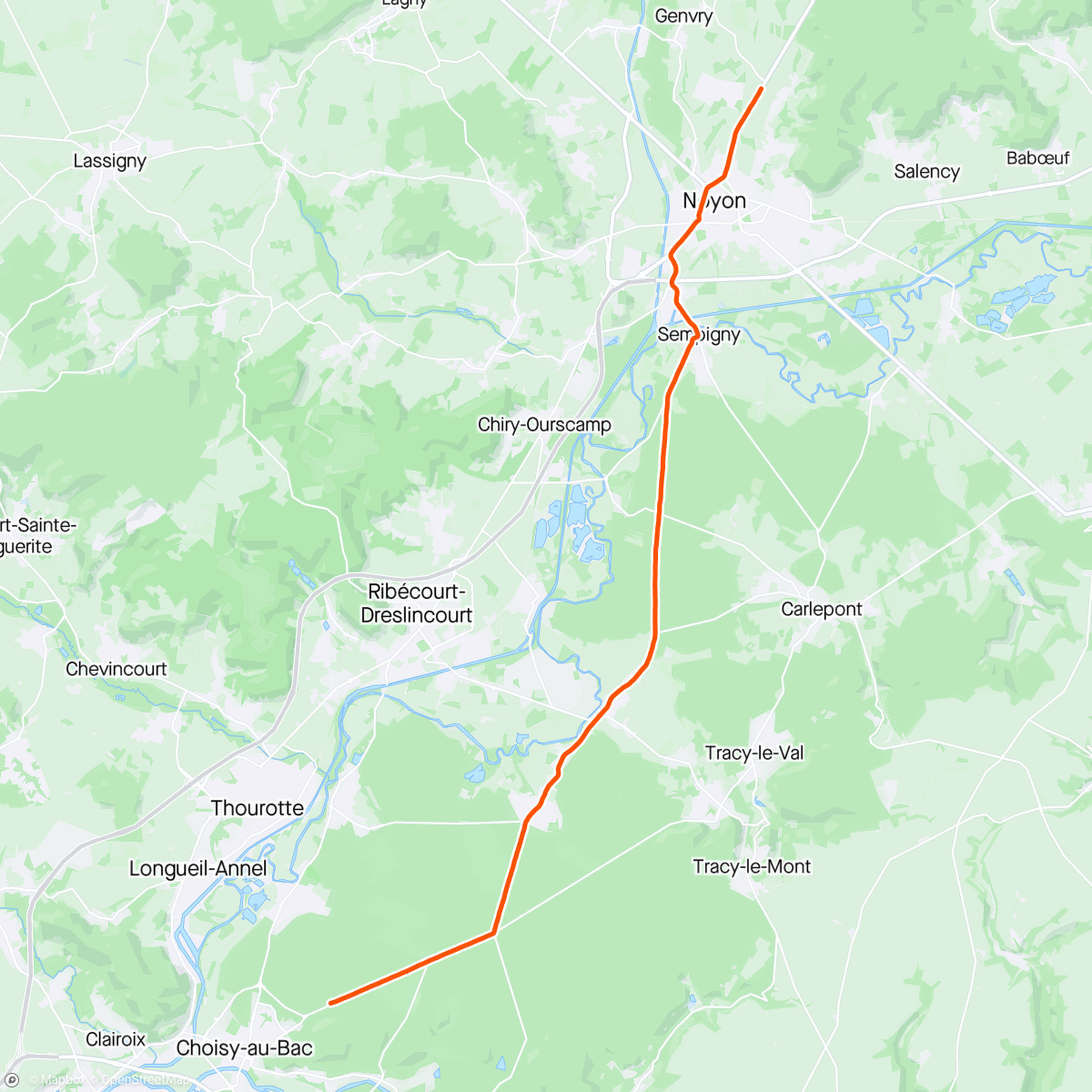Map of the activity, ROUVY - Compiegne to Roupy | France Nando