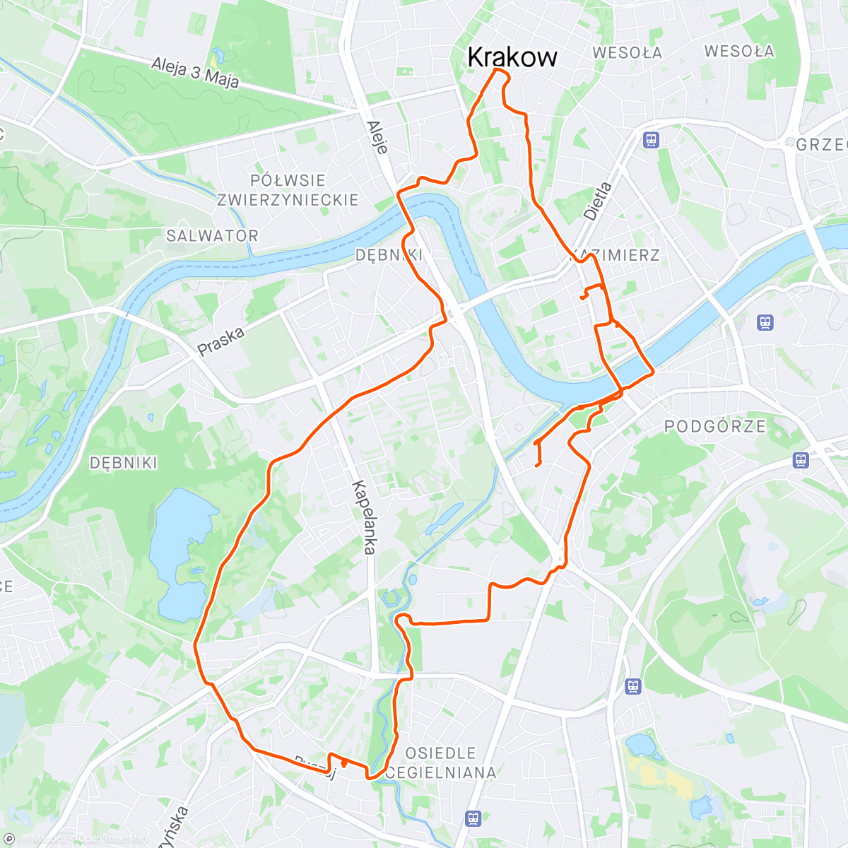 Map of the activity, vélo dans l'après-midi