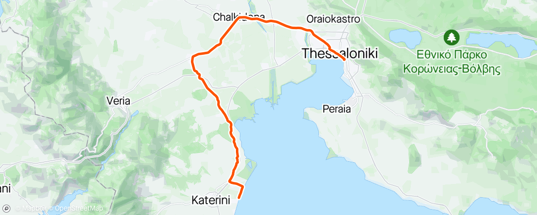Map of the activity, Tour of Hellas stage 1B