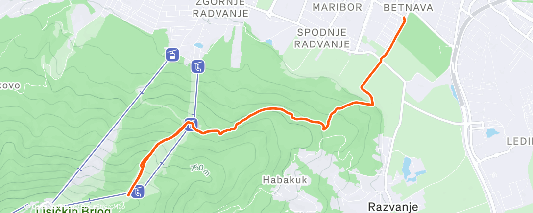 Map of the activity, Morning Trail Run...🏃🌲🌳