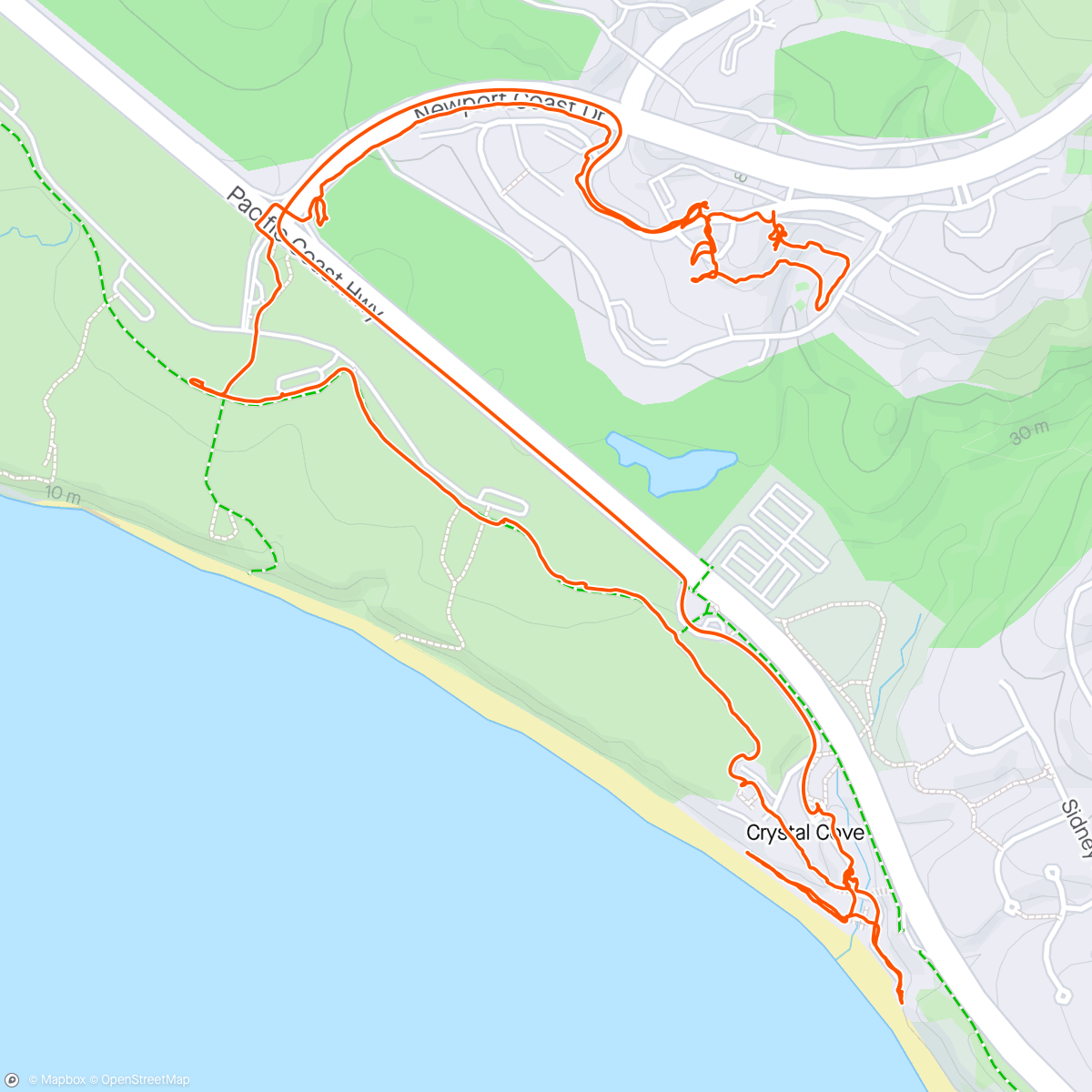 Map of the activity, To the Crystal Cove Historic District