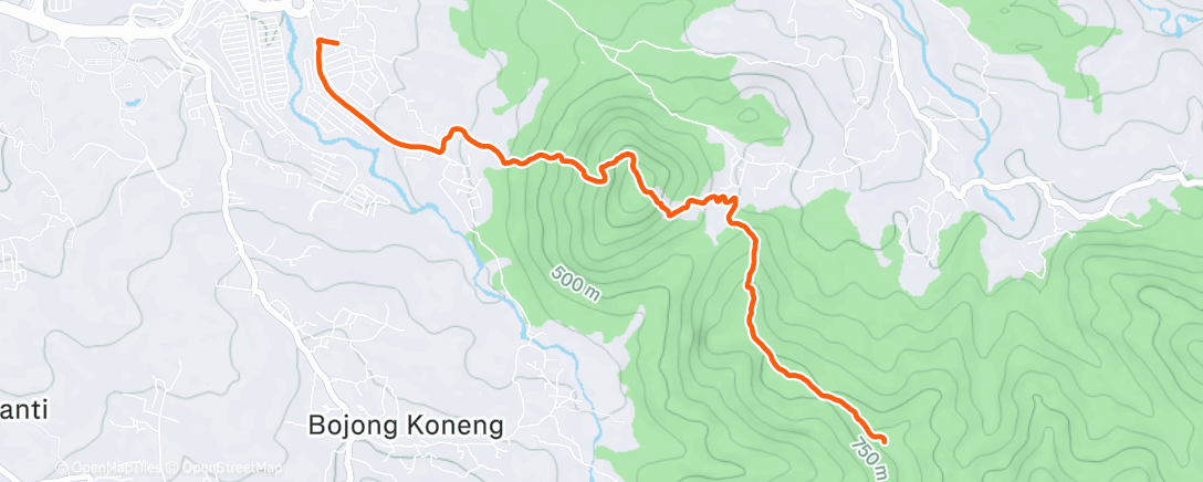 Map of the activity, Morning Trail Run