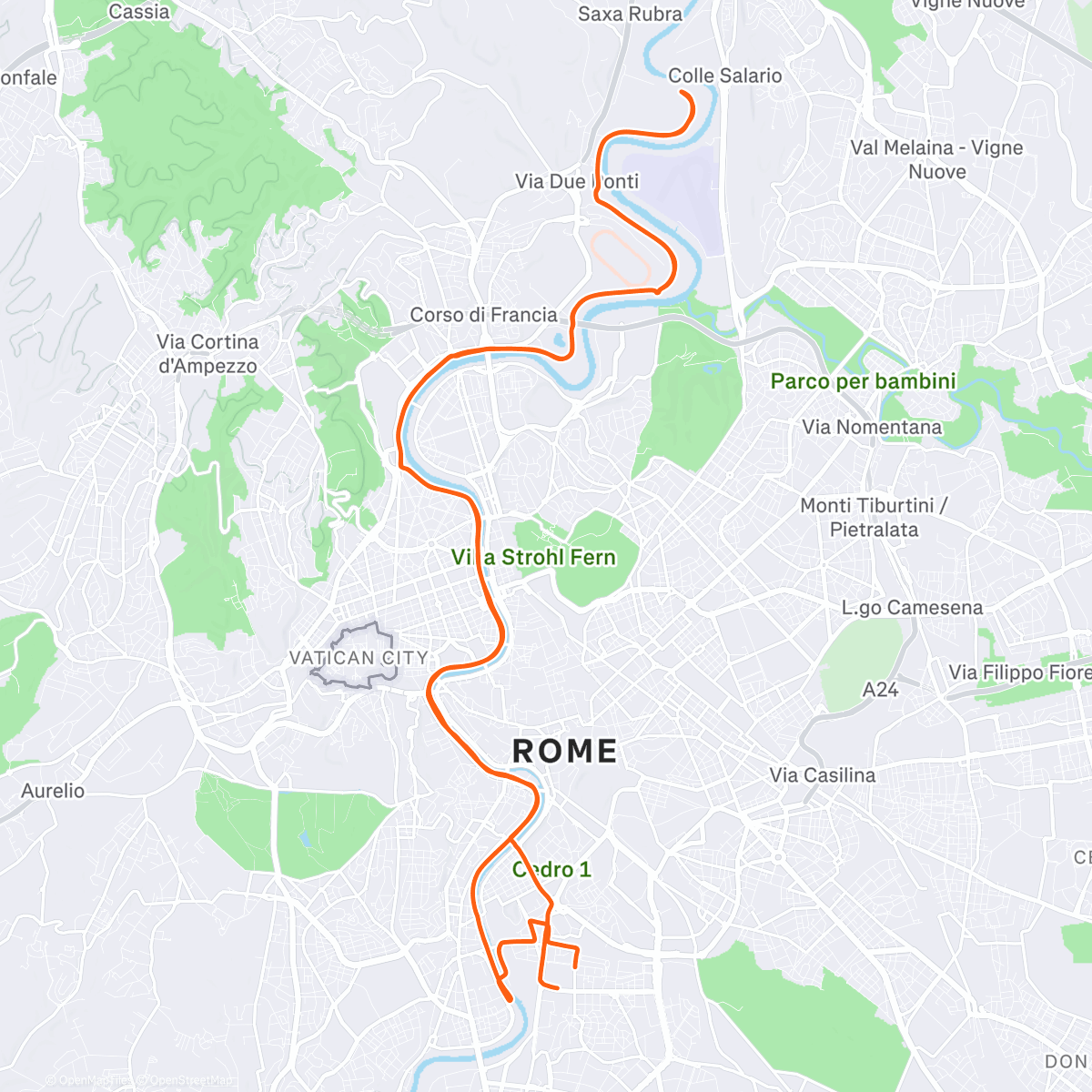 Map of the activity, Afternoon Ride