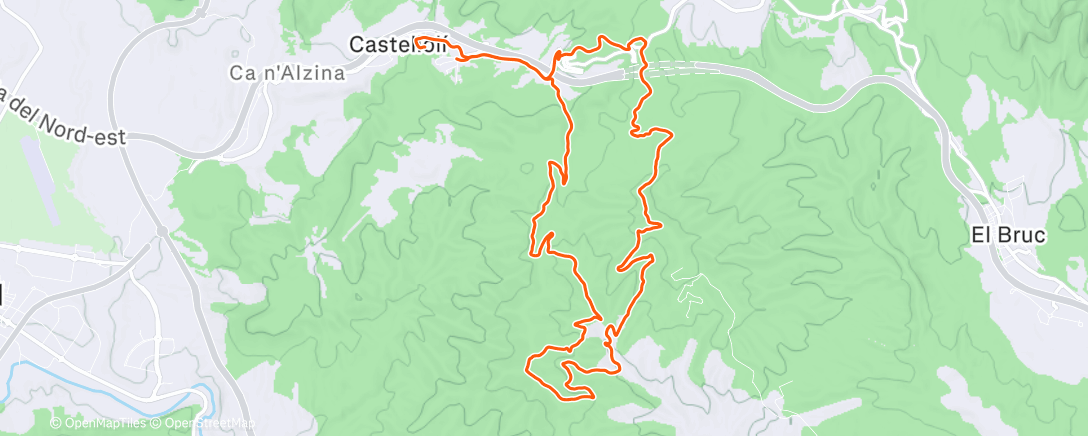 Map of the activity, Rodaje (Z1)-Z2 🌧🔦 / Gos Blanc - Corriol de la Monja  - L'Avellana -  Fembra Morta - Corriol Can Soteras - Camí de Sant Jaume