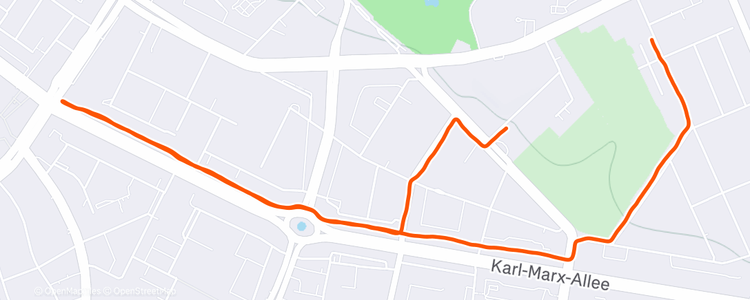 Map of the activity, Mittagslauf