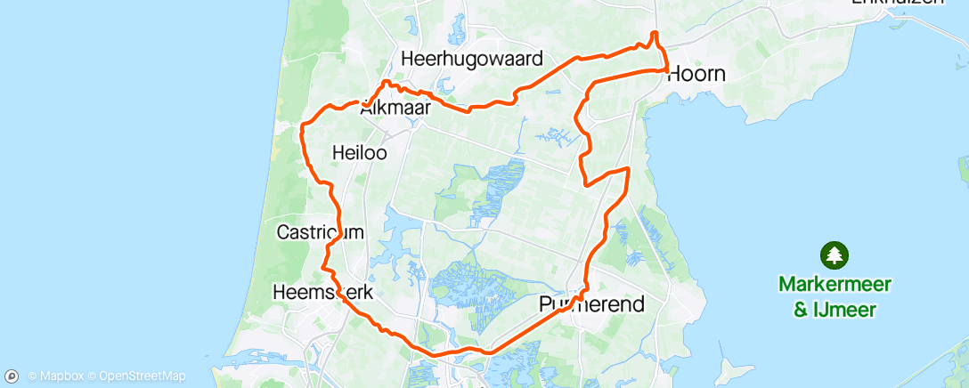 Map of the activity, Ronde van Noord Holland. Mooie route🌷🌷, maar jemig wat een wind!!