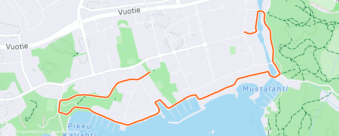 Map of the activity, Evening Walk