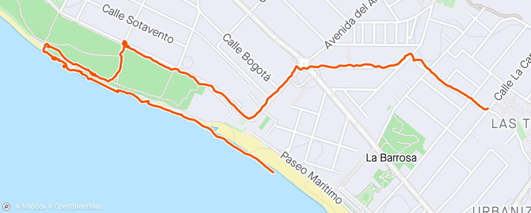 Kaart van de activiteit “Caminata de noche”
