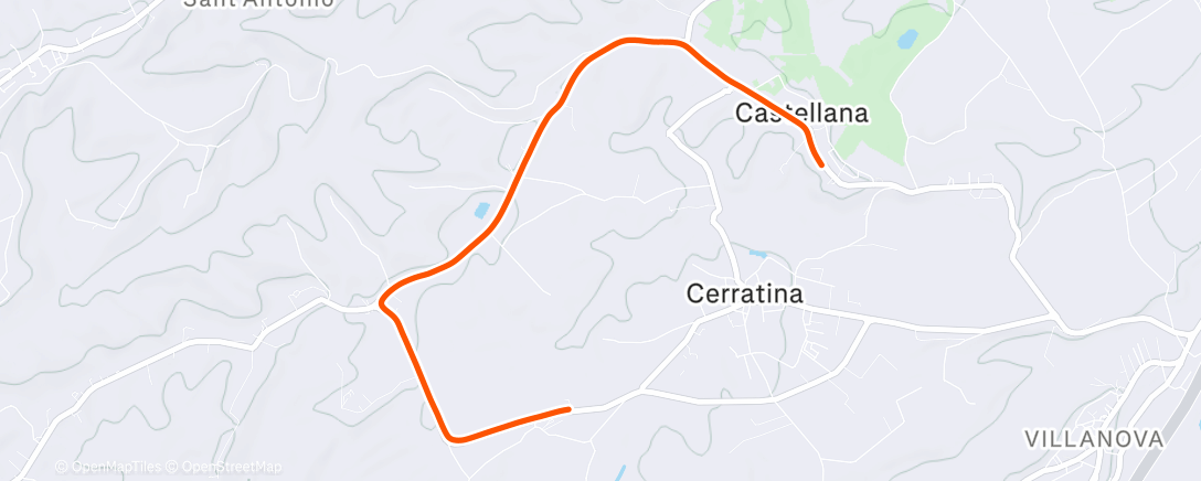 Map of the activity, Corsa mattutina