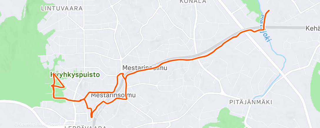 Map of the activity, Night Ride