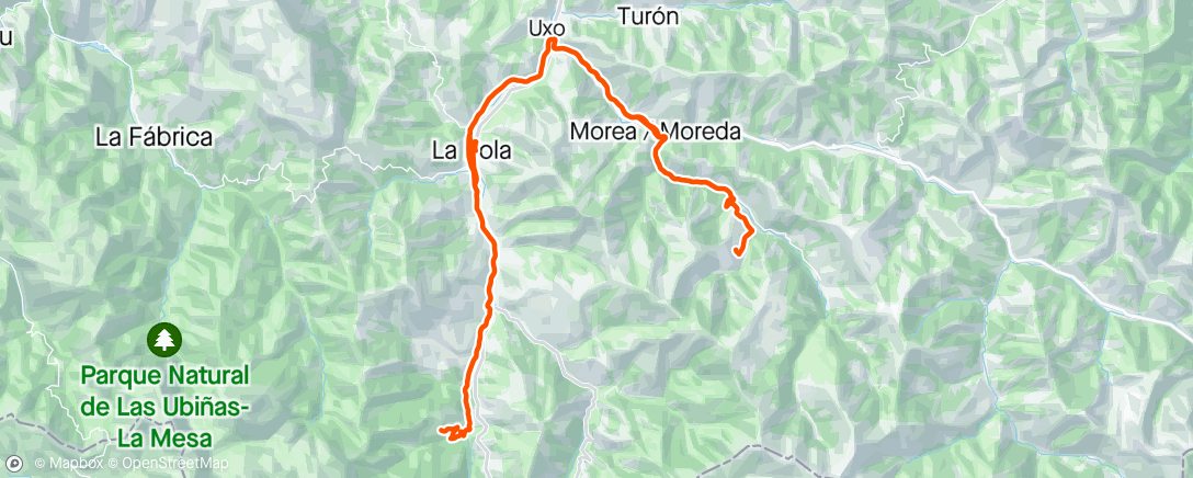 Map of the activity, Salida valles mineros- jomezana, la carrera.