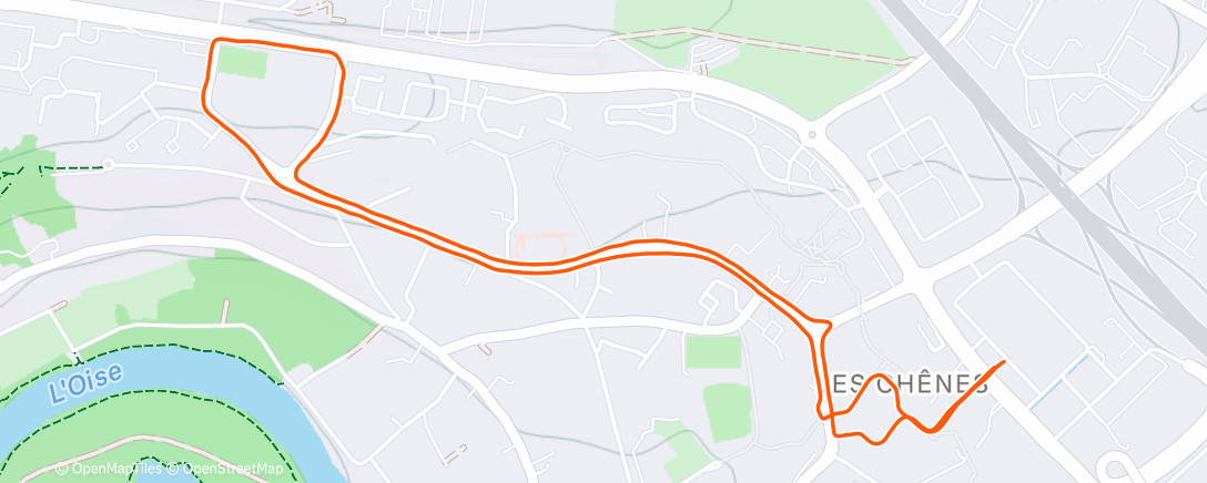 Map of the activity, Course à pied le matin