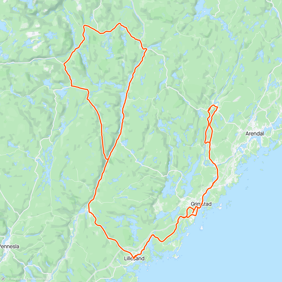 「Langtur med BCK + transport etappe」活動的地圖