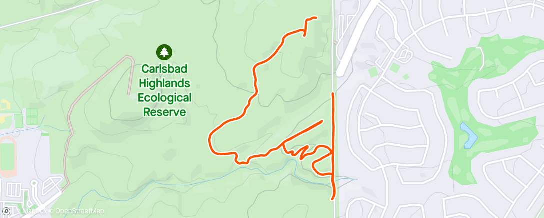 Map of the activity, Calaveras Hike