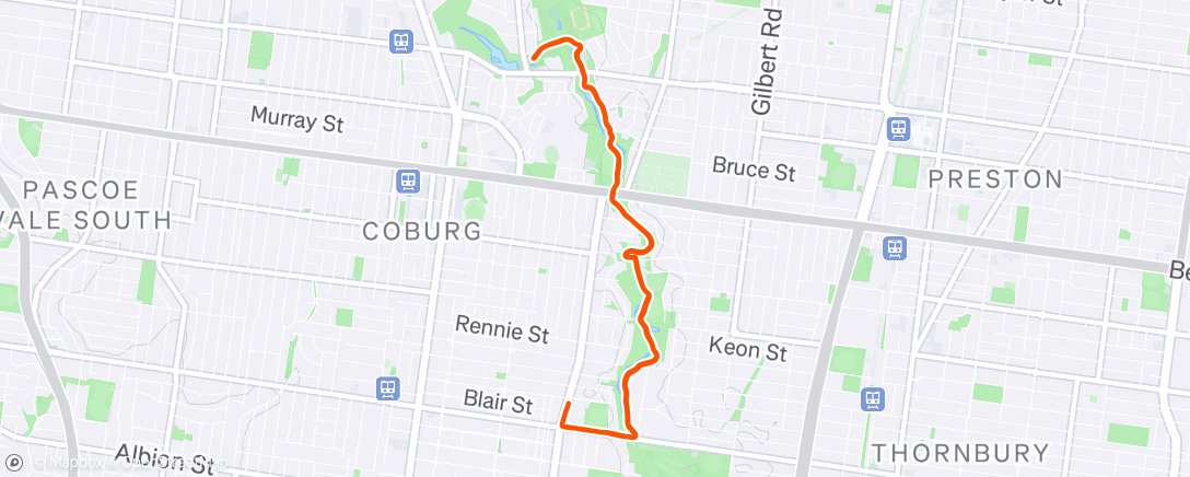 Map of the activity, Morning Run