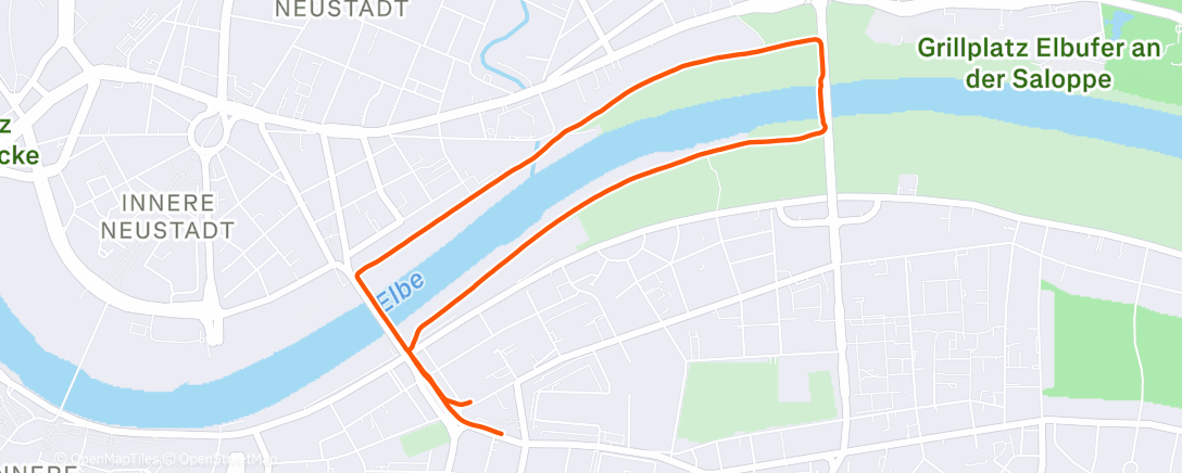 Map of the activity, Lauf am Morgen