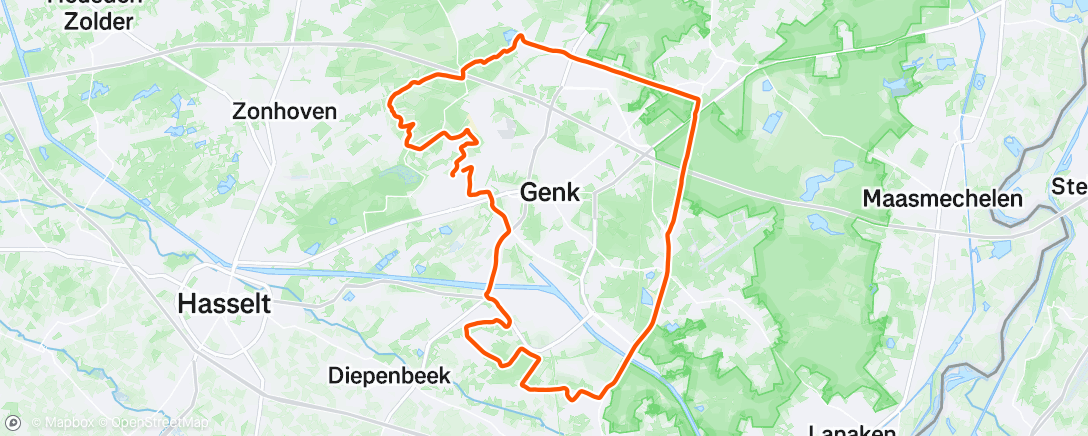 Map of the activity, Ochtendrit op mountainbike