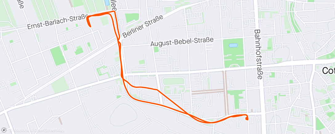 Map of the activity, Cottbus Fahrt