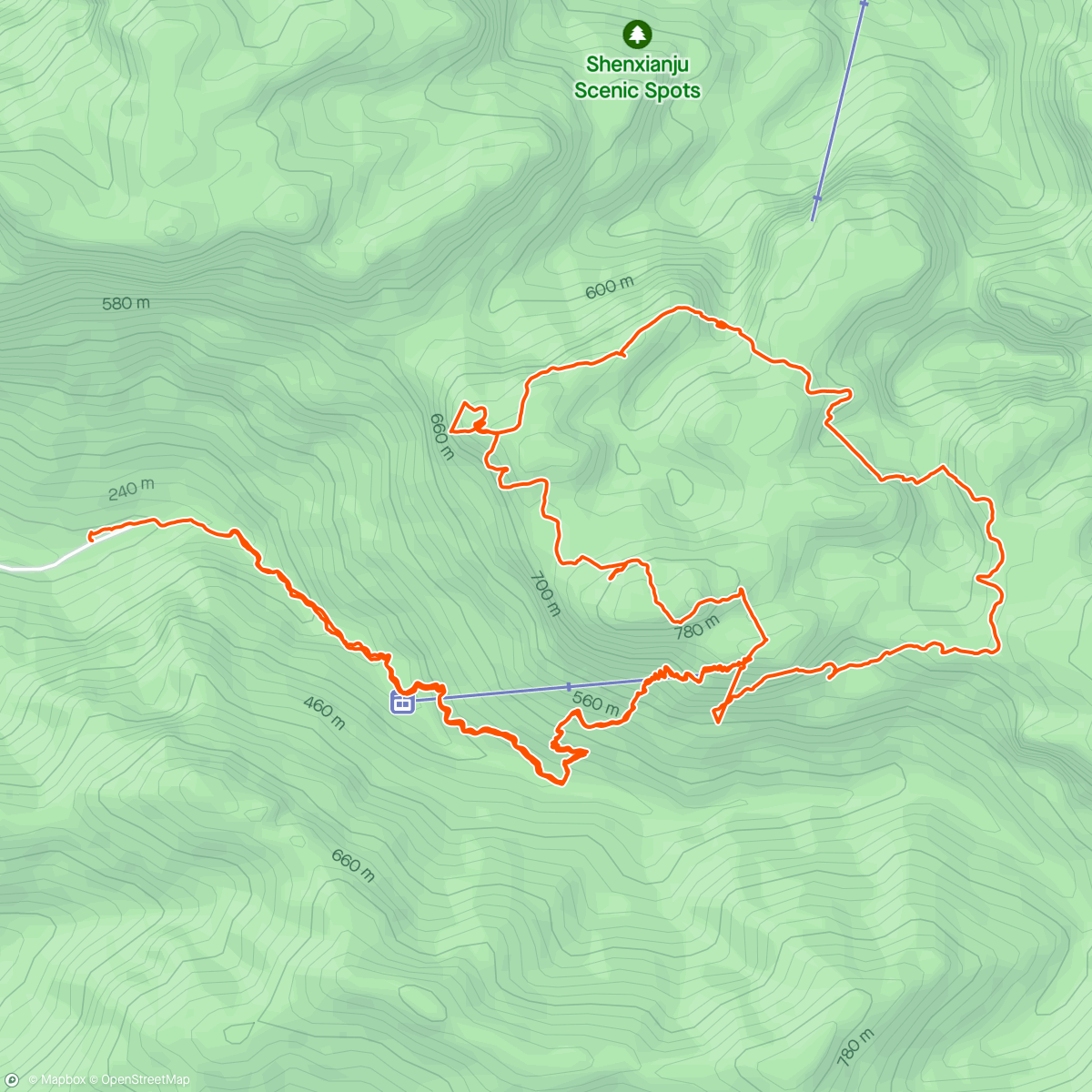 Map of the activity, Mt Paradise in Xianju
