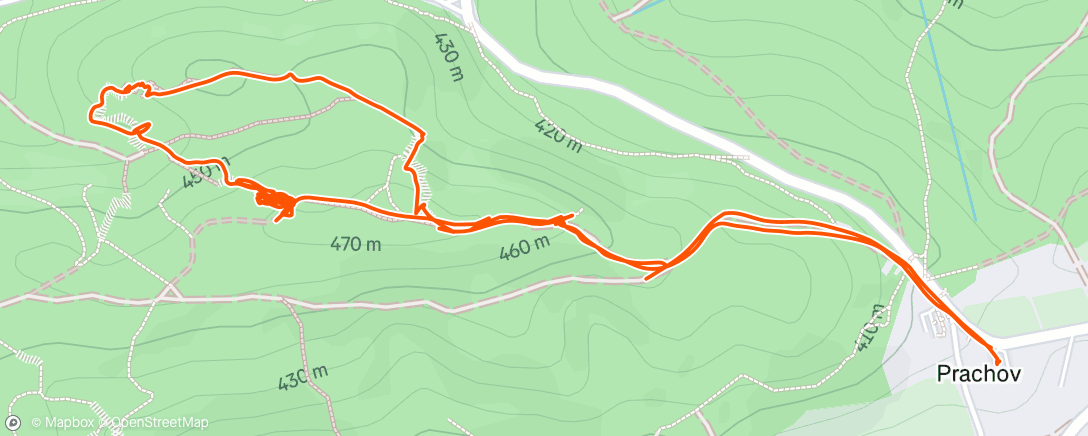 Map of the activity, Afternoon Run