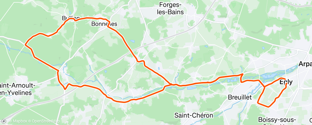 Map of the activity, Sortie vélo dans l'après-midi