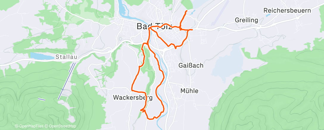Map of the activity, Bad Tölz Isartrails & Suche nach einem Bäcker 👨‍🍳