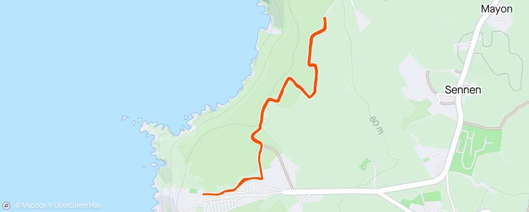 Map of the activity, Land’s End Parkrun tailwalker