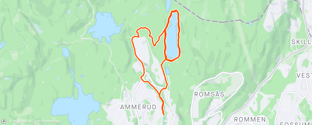 Map of the activity, 5 x Steinbruvann (2,1 km), pause 2 min trasking 🌲
