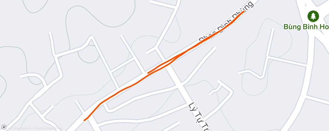 Map of the activity, Afternoon Run