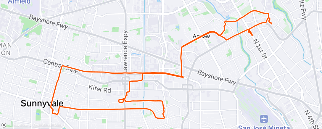 Map of the activity, Lunch Ride