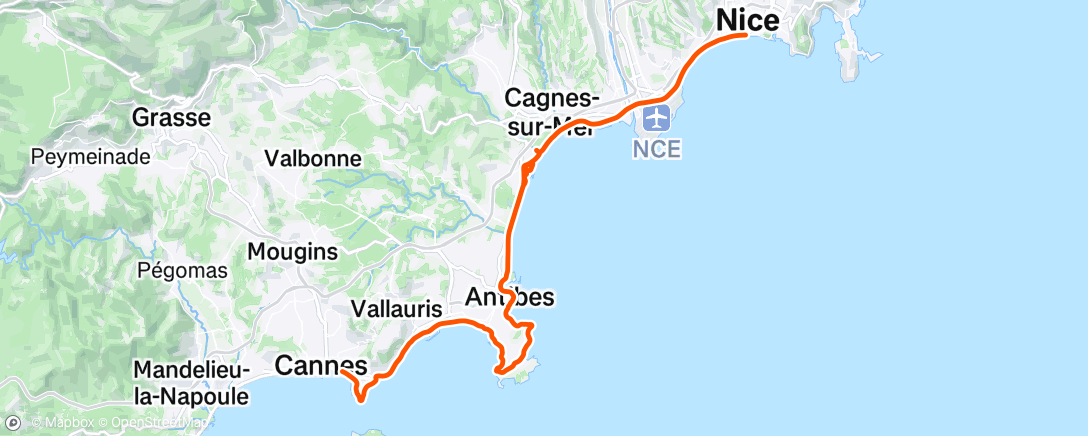 Map of the activity, Marathon Nice Cannes 2024 !