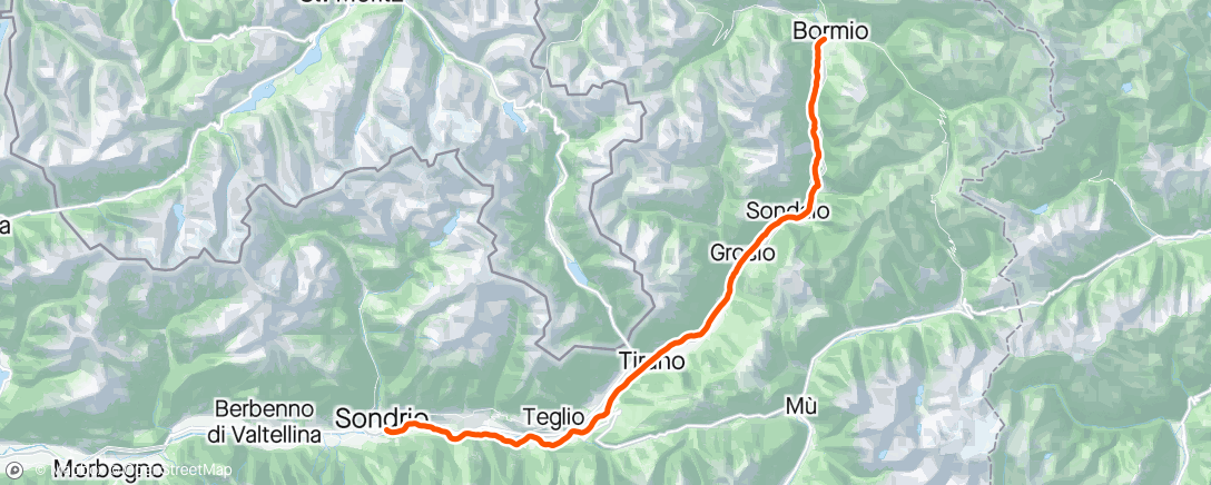 Map of the activity, Day #4 Bormio - Sondrio AC
