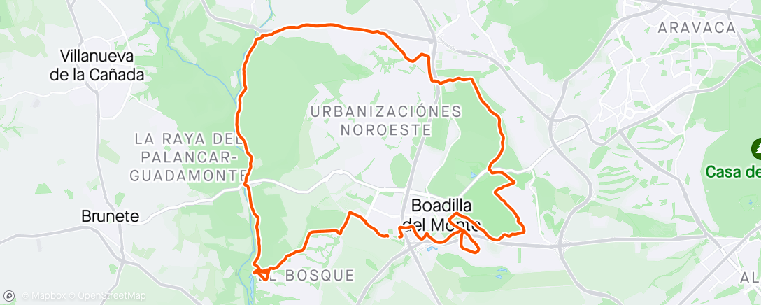 Map of the activity, Recon Boadilla|El bosque