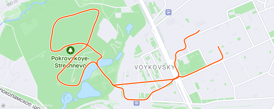 Mapa da atividade, Nike Run Club: воскресенье - дневная пробежка