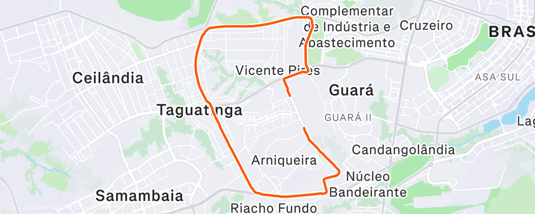Map of the activity, Pedalada matinal