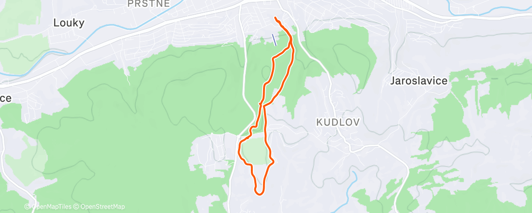 Map of the activity, Vetetrénink - volně