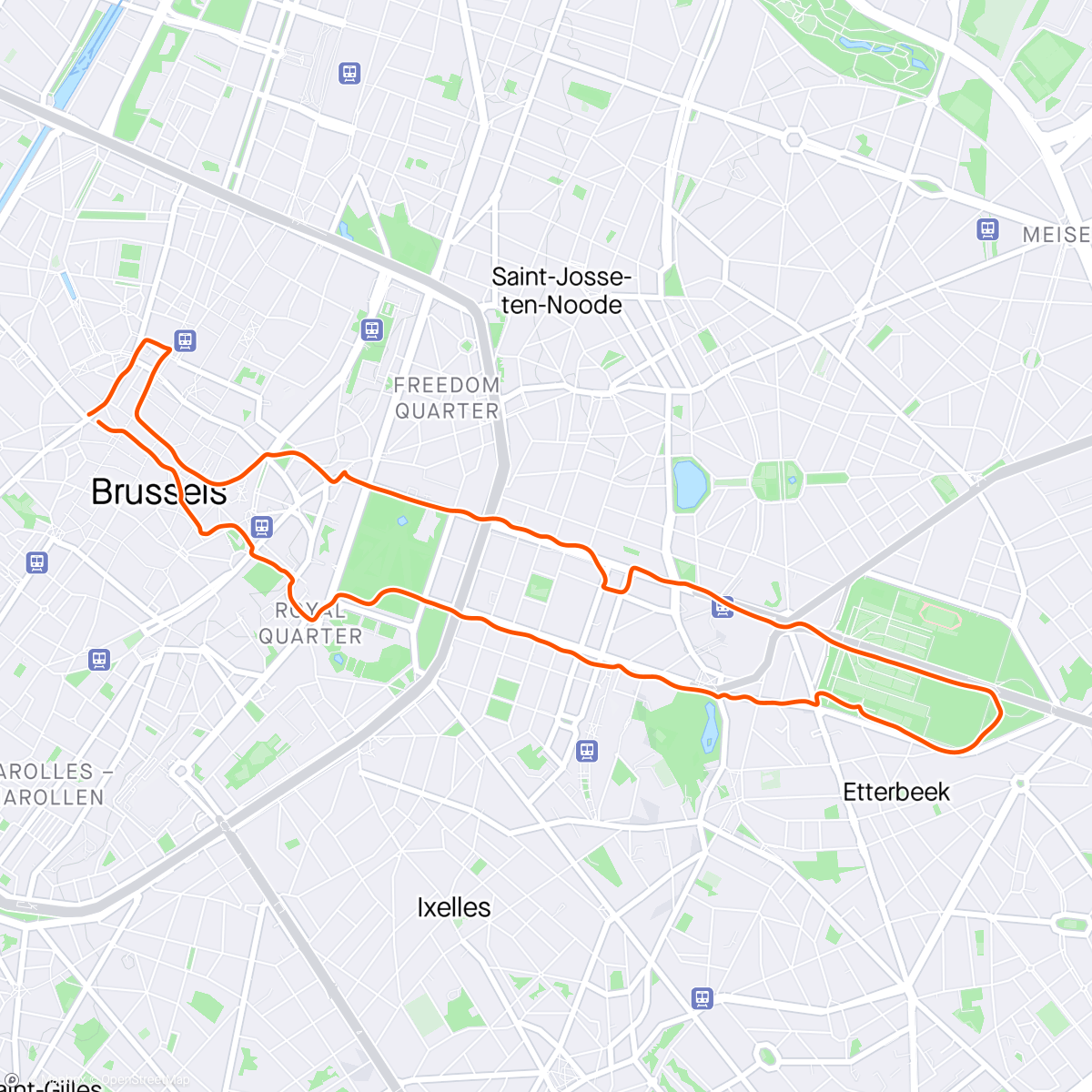 Map of the activity, Morgensightseeing i Brussel