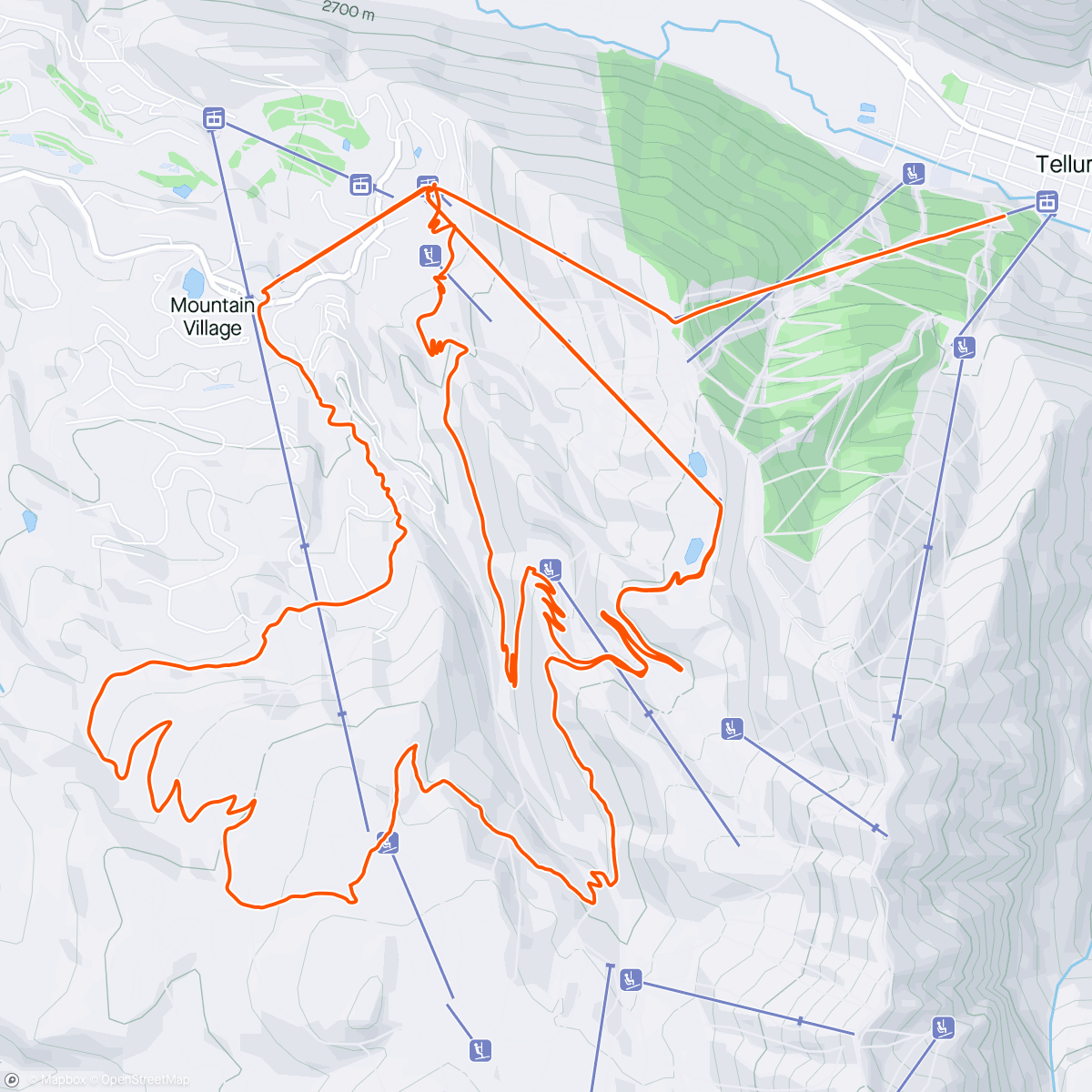Map of the activity, Telluride Riding