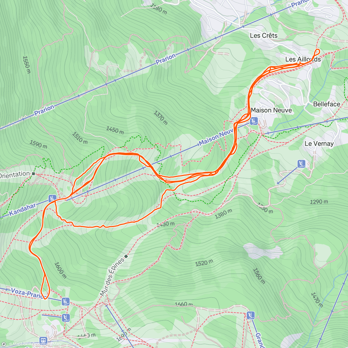 Map of the activity, Ski de randonnée dans l'après-midi