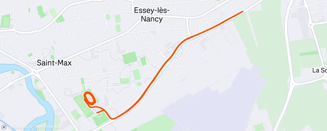 Map of the activity, Course à pied en soirée