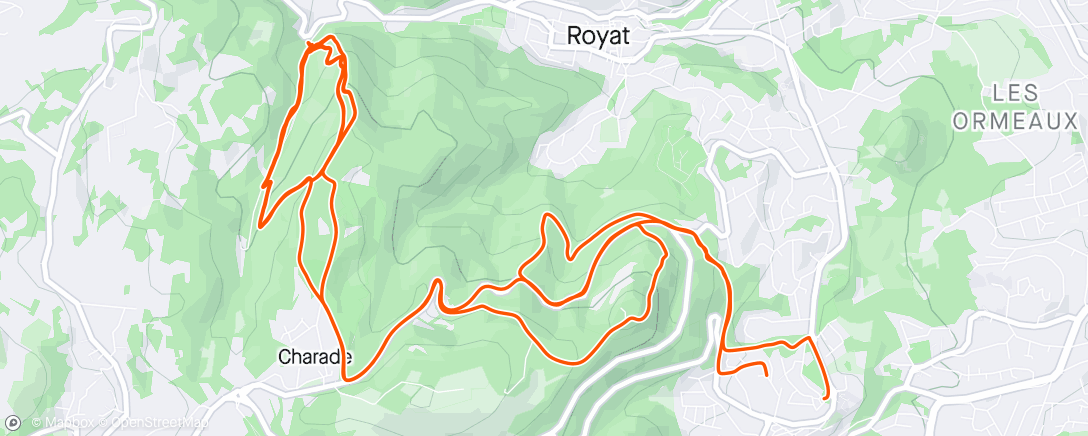 Mapa da atividade, Sortie vélo dans l'après-midi