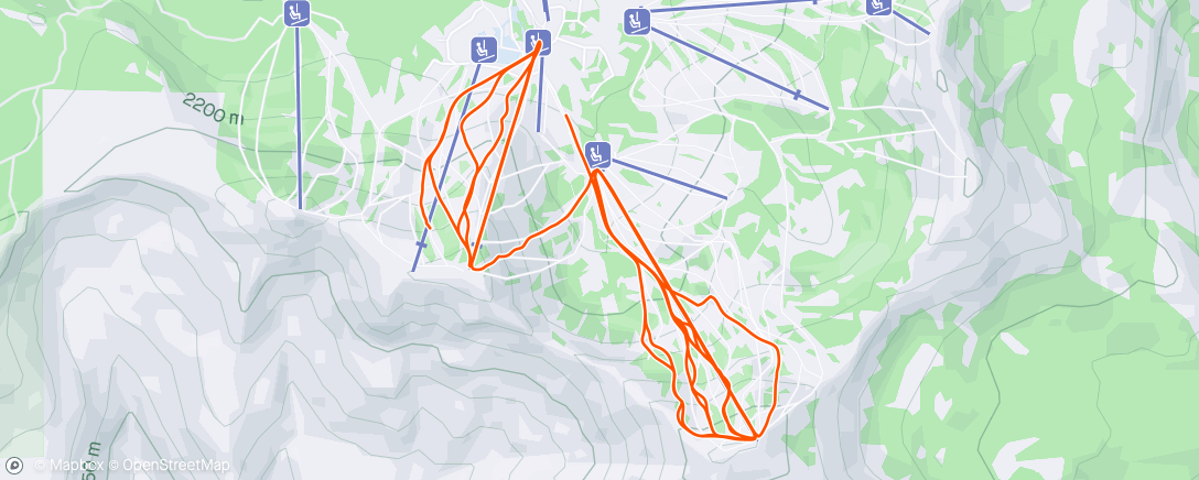Map of the activity, Slopes - A morning skiing at Sugar Bowl Resort