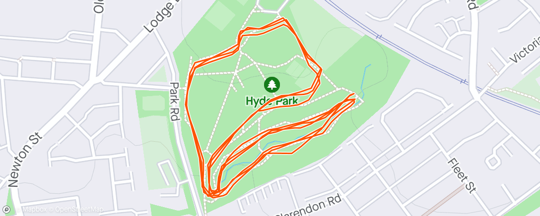 Map of the activity, Hyde Parkrun