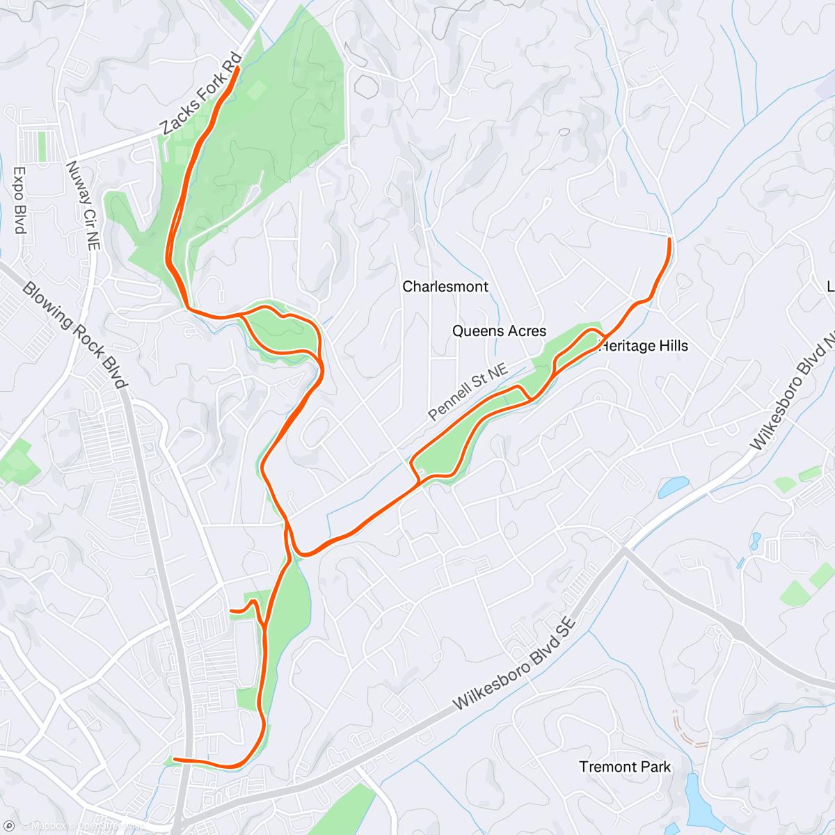 Map of the activity, Entraînement PN Greenway