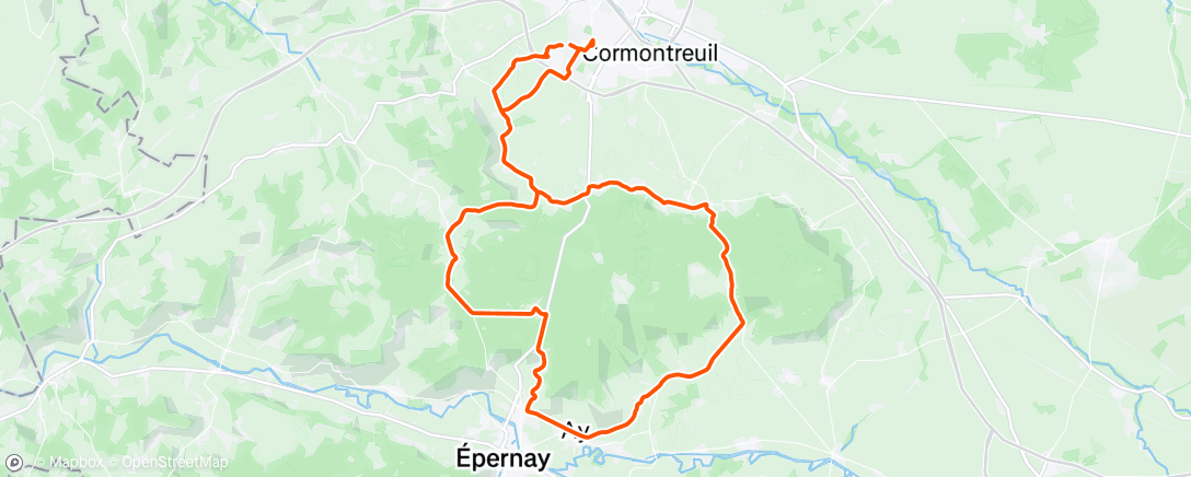 Map of the activity, Sortie vélo le matin