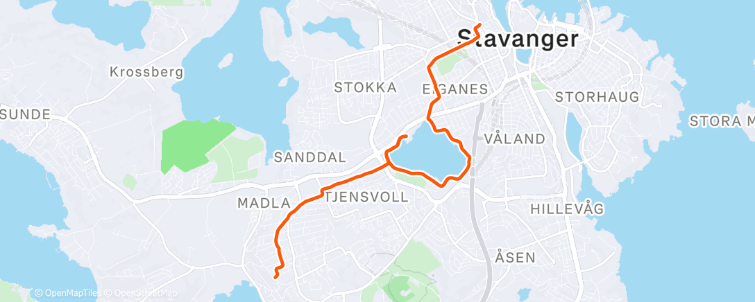 Map of the activity, 6x1000m